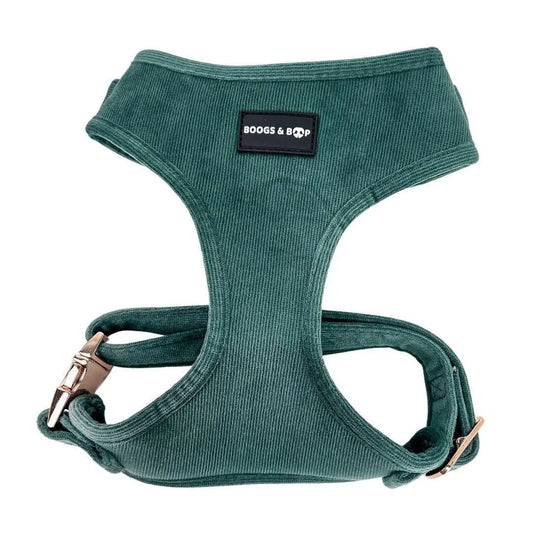 Adjustable Corduroy Dog Harness - Moss