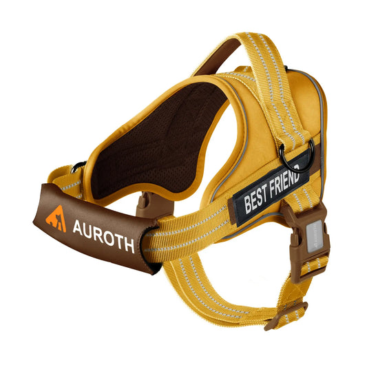 AUROTH No Pull Dog Harness Straps, Safety Harnesses for Dogs – Soft Padded Service Vest, Reflective, Adjustable, Easy on & off – Ideal for Walking & Training, Fits Small, Medium & Large Dogs